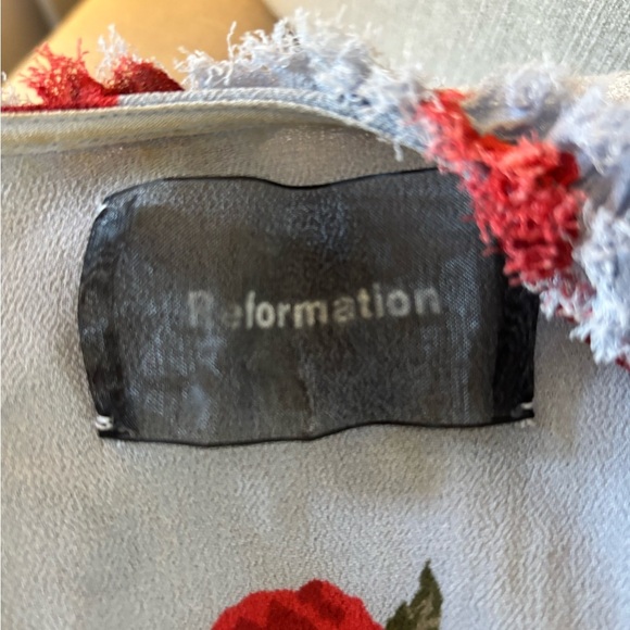 Reformation Garnet Wrap Dress Size Small Blue Poppy - Picture 7 of 8